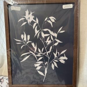 Framed Botanical Wall Art in White and Brown